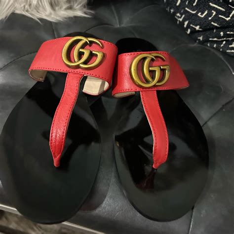 gucci marmot sandals|Gucci Marmont thong sandals sale.